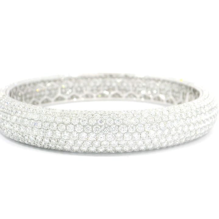 7 Rows Diamonds Statement Bangle Bracelet - Elgrissy Diamonds