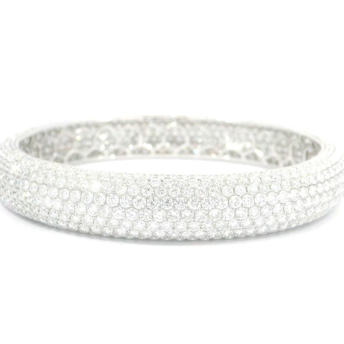 7 Rows Diamonds Statement Bangle Bracelet - Elgrissy Diamonds