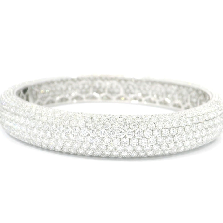 7 Rows Diamonds Statement Bangle Bracelet - Elgrissy Diamonds