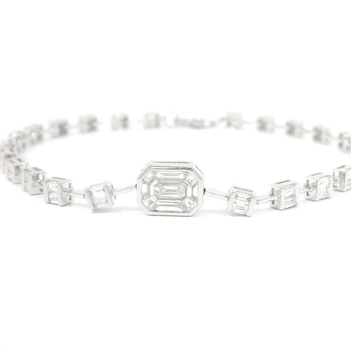 Tapered Baguette Link Diamonds Bracelet - Elgrissy Diamonds