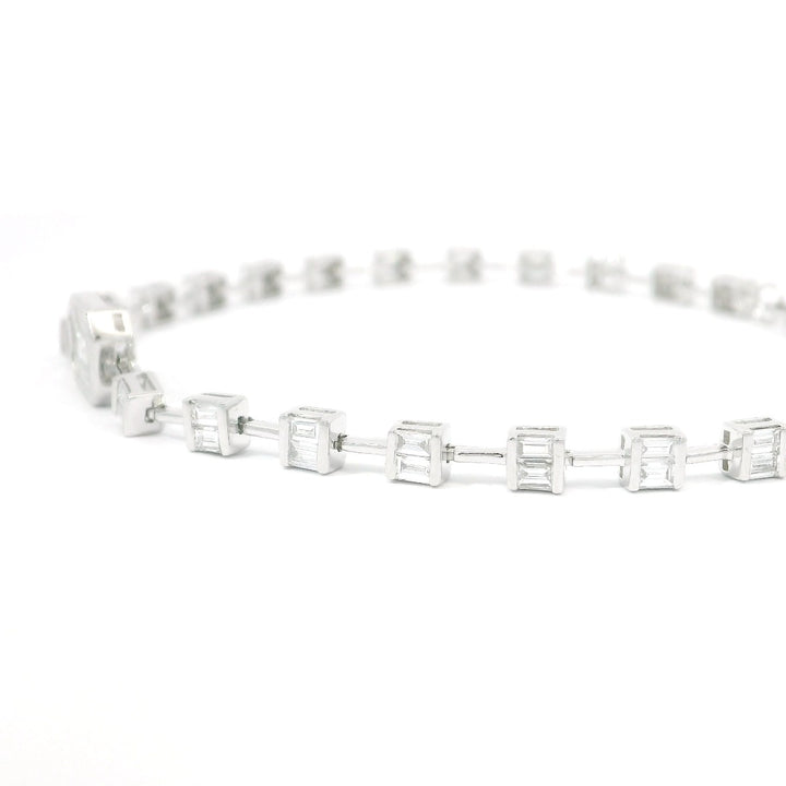 Tapered Baguette Link Diamonds Bracelet - Elgrissy Diamonds