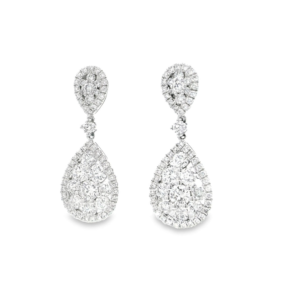 Double Pear Illusion Lab Grown Diamonds Earrings - Elgrissy Diamonds