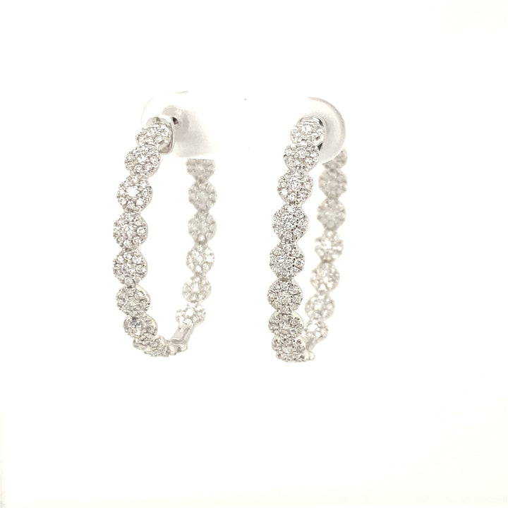 Cluster Diamonds Hoop Earrings - Elgrissy Diamonds