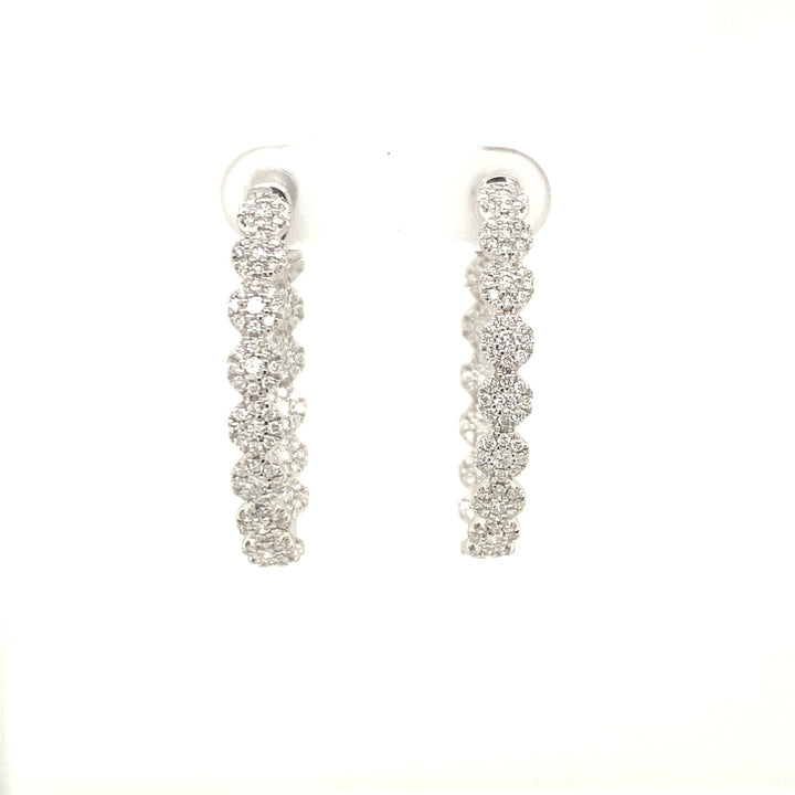 Cluster Diamonds Hoop Earrings - Elgrissy Diamonds