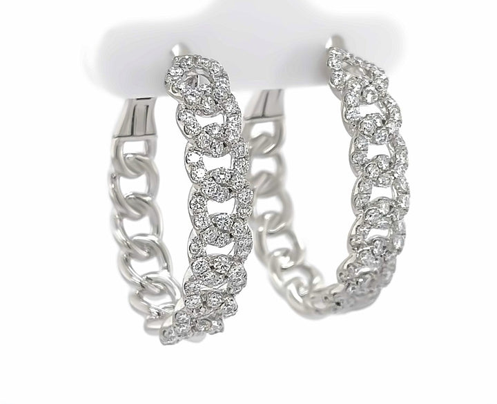 Chunky Link Chain Hoop Earrings - Elgrissy Diamonds