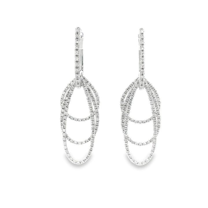 Triple Rows Dangling Earrings - Elgrissy Diamonds