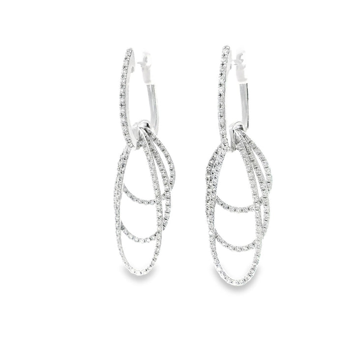 Triple Rows Dangling Earrings - Elgrissy Diamonds