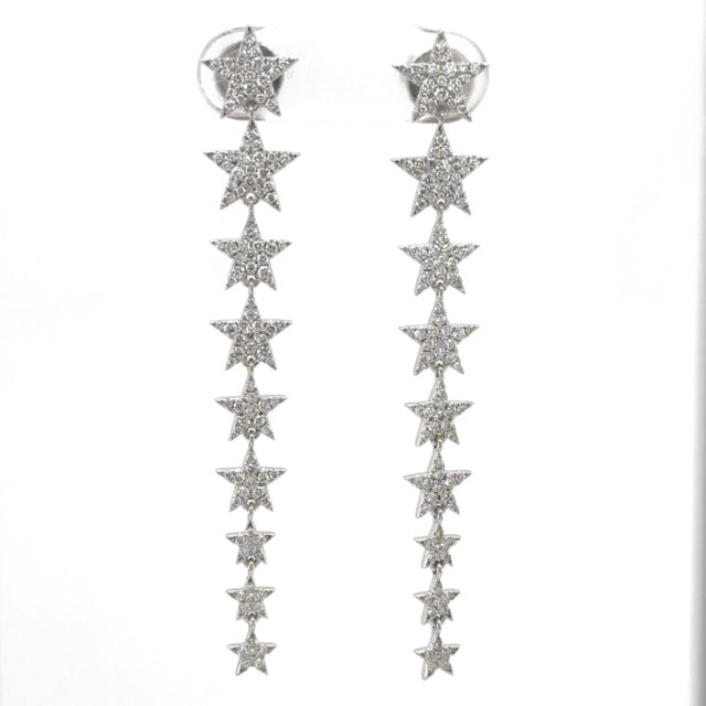 Graduated Star Drop Earrings - Elgrissy Diamonds