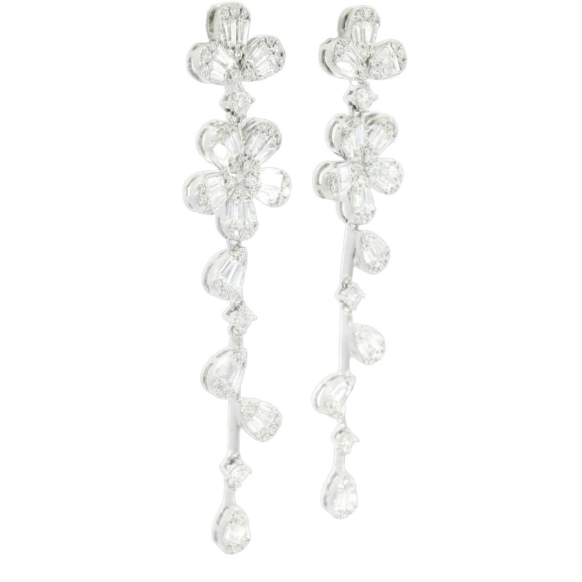 Delicate Flower Drop Earrings - Elgrissy Diamonds