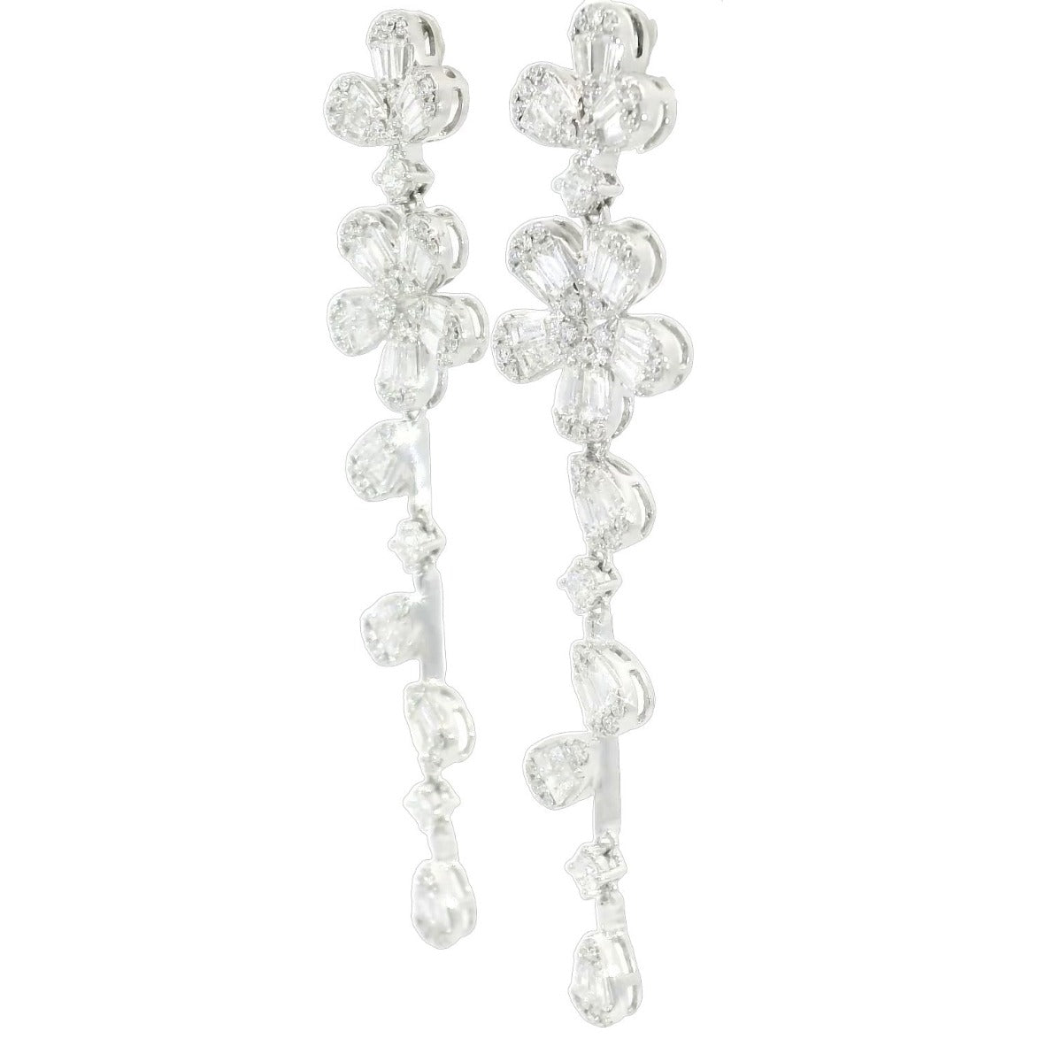 Delicate Flower Drop Earrings - Elgrissy Diamonds