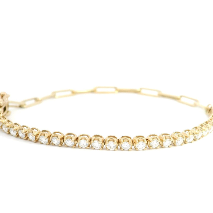 1.06ct Yellow Gold PaperClip Tennis Bracelet - Elgrissy Diamonds