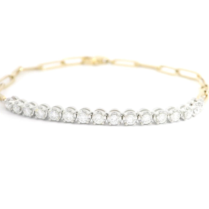 0.62ct White/Yellow Gold PaperClip Tennis Bracelet - Elgrissy Diamonds