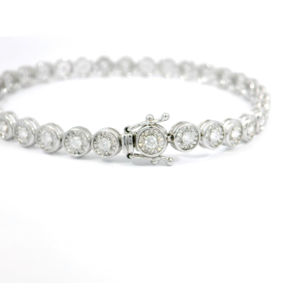 White Gold Bezel Set Tennis Bracelet - Elgrissy Diamonds