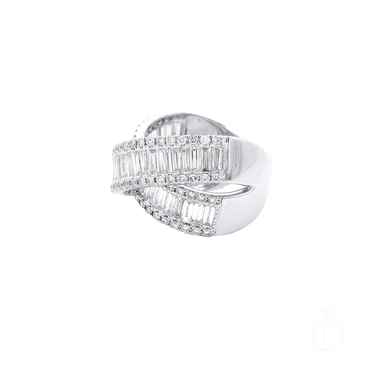 Crisscross Baguette Ring for Rent