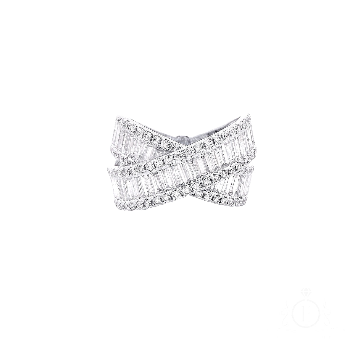 Crisscross Baguette Ring for Rent