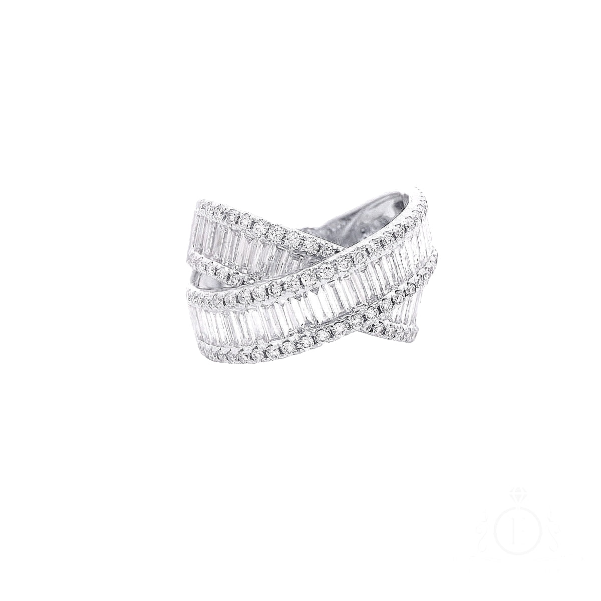 Crisscross Baguette Ring for Rent