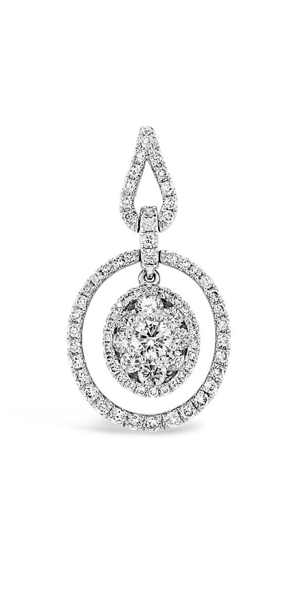 Float Halo Oval Cluster Pendant - Elgrissy Diamonds