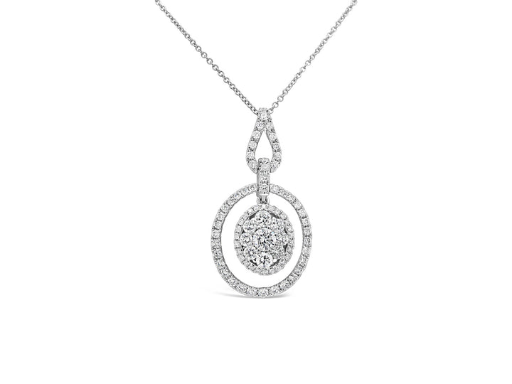 Float Halo Oval Cluster Pendant - Elgrissy Diamonds