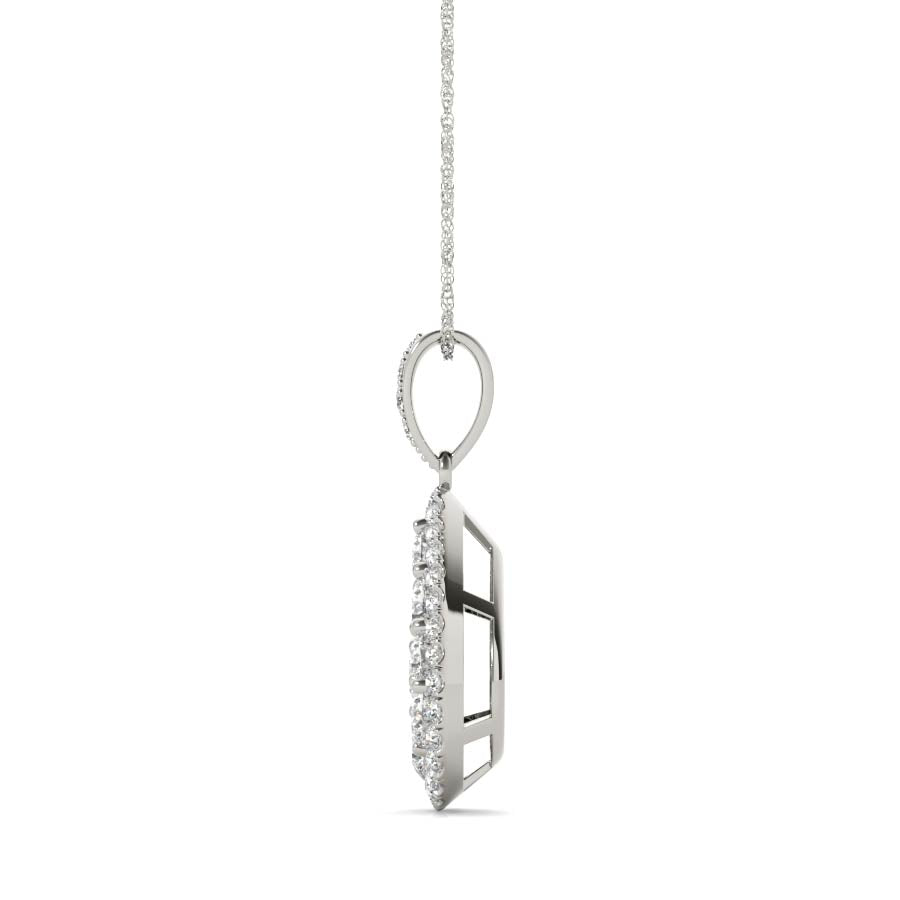 Halo Teardrop Pendant Necklace - Elgrissy Diamonds