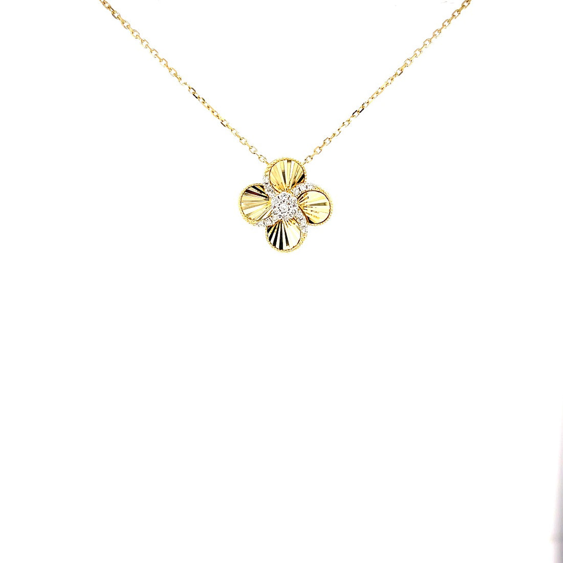 Yellow Flower Diamonds Pendant - Elgrissy Diamonds