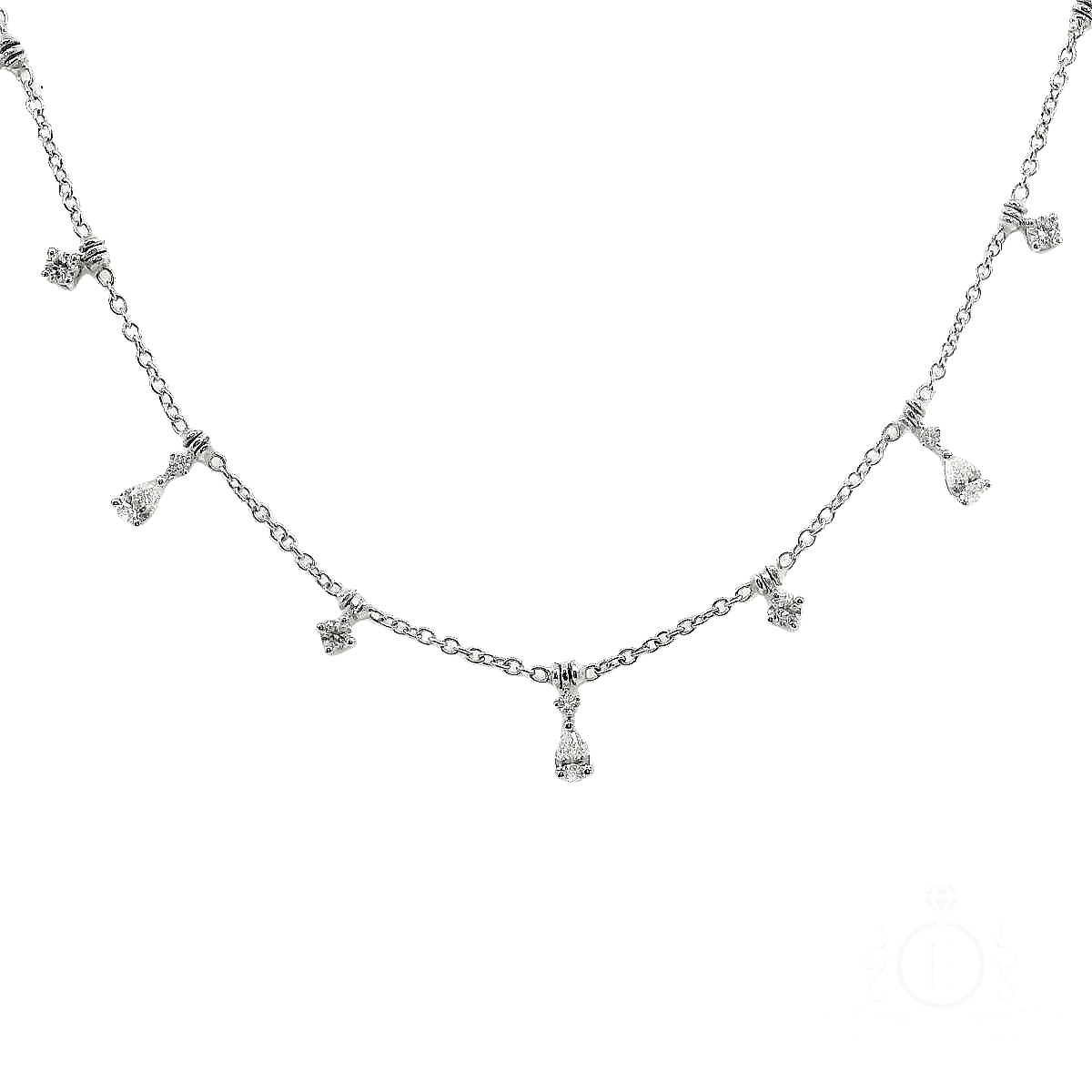 White Gold Floating Diamonds Choker (0. 88 Ct. Tw.) for Sale