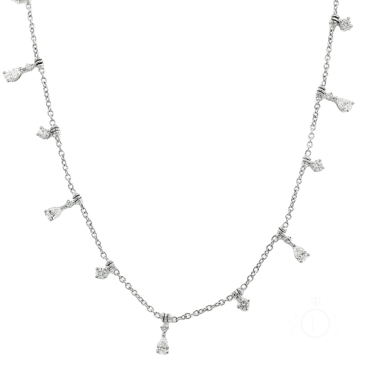 White Gold Floating Diamonds Choker (0. 88 Ct. Tw.) for Rent