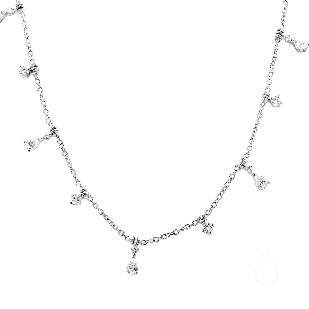 White Gold Floating Diamonds Choker (0. 88 Ct. Tw.) for Sale