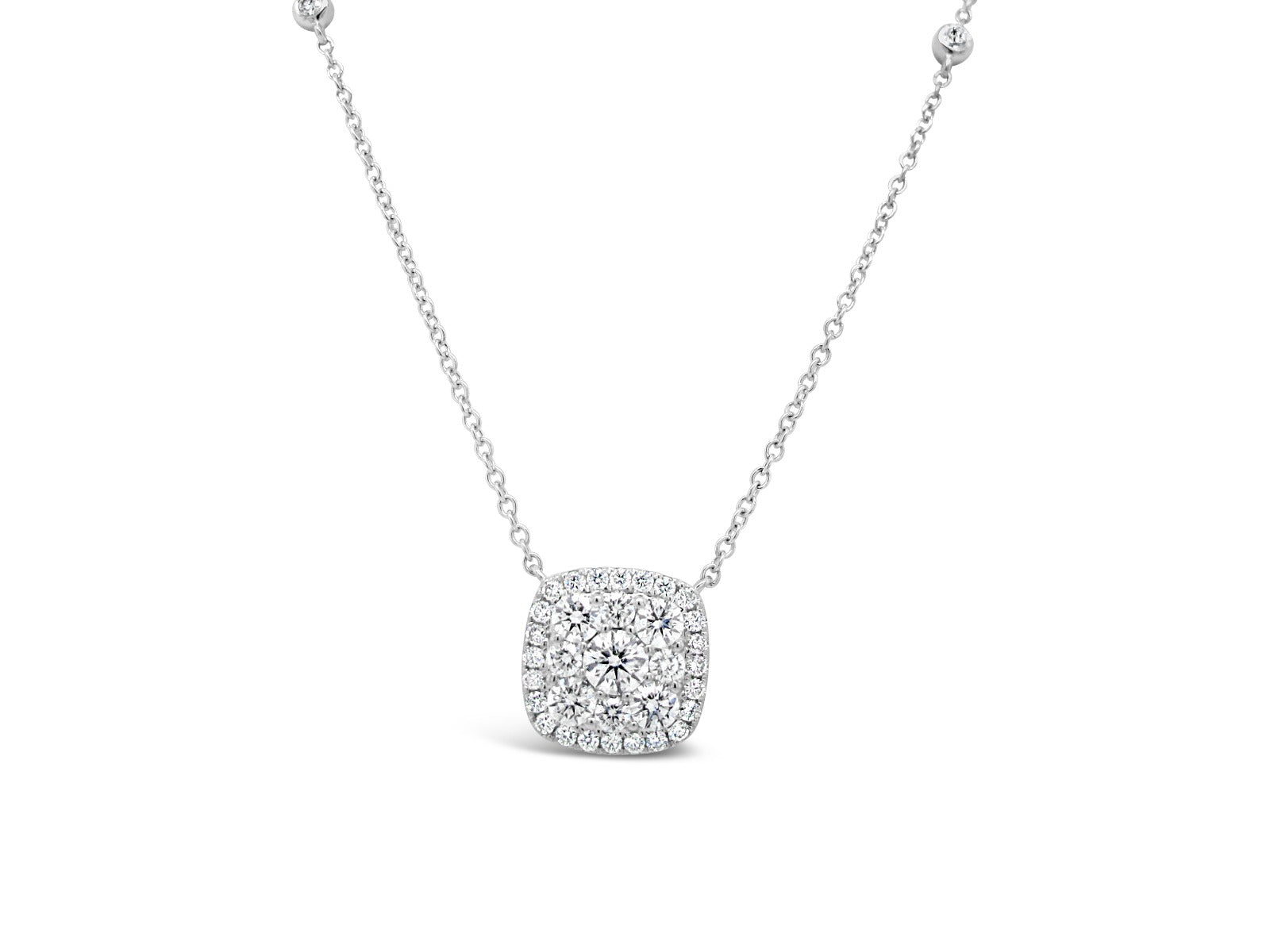 Cushion Cluster Necklace - Elgrissy Diamonds