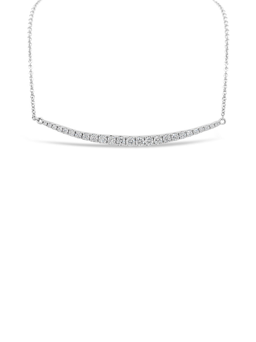 Pavé Diamonds Bar Necklace - Elgrissy Diamonds