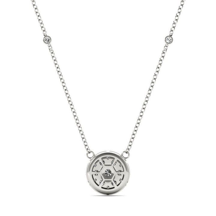 Round Halo Cluster Pendant Necklace - Elgrissy Diamonds