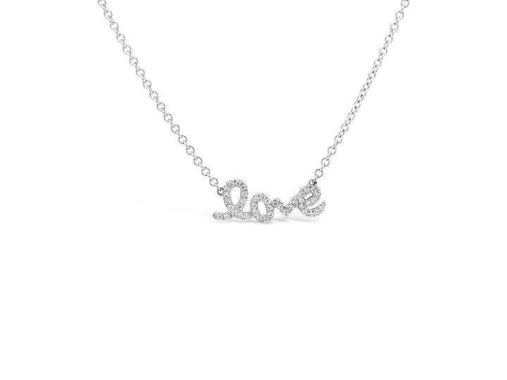 Pavé Diamonds LOVE Necklace - Elgrissy Diamonds