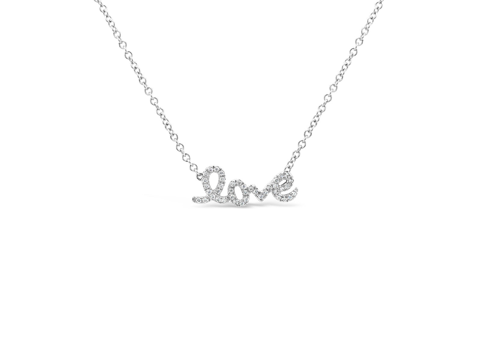 Pavé Diamonds LOVE Necklace - Elgrissy Diamonds