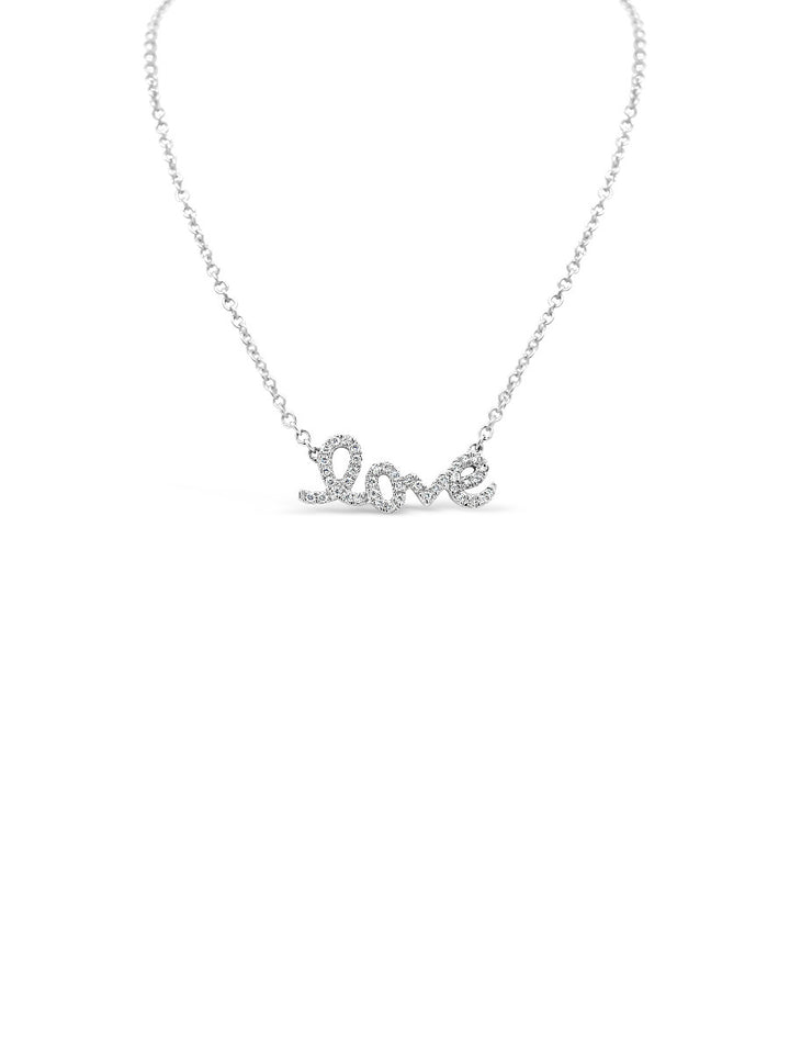 Pavé Diamonds LOVE Necklace - Elgrissy Diamonds