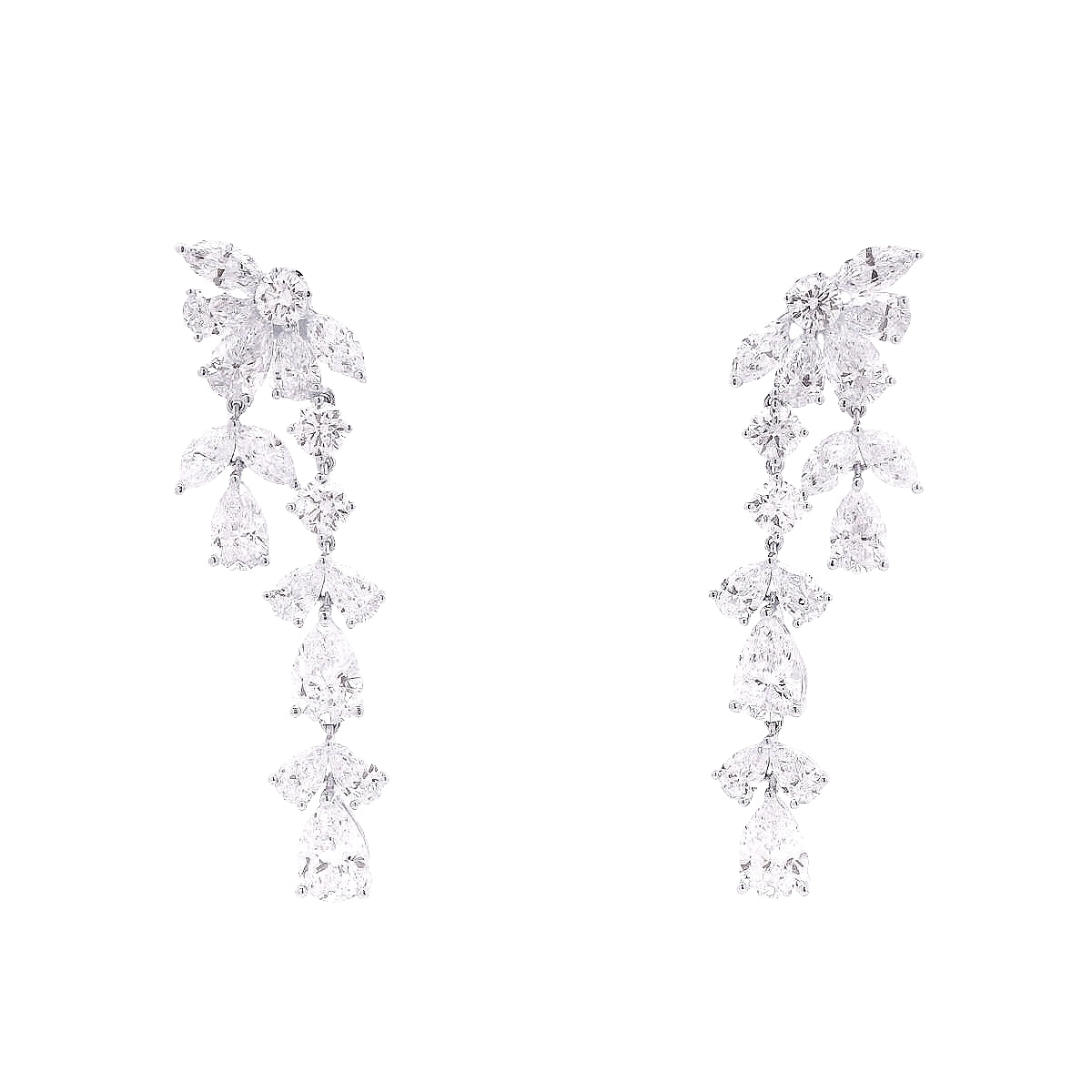 Ethereal Cascade Lab Grown Diamond Drop Earrings
