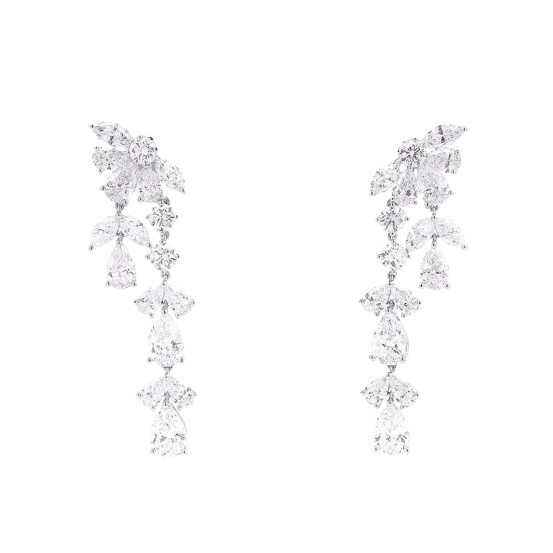 Ethereal Cascade Lab Grown Diamond Drop Earrings