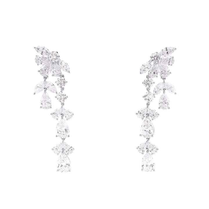 Ethereal Cascade Lab Grown Diamond Drop Earrings