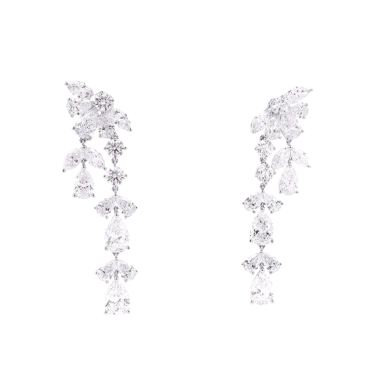 Ethereal Cascade Lab Grown Diamond Drop Earrings