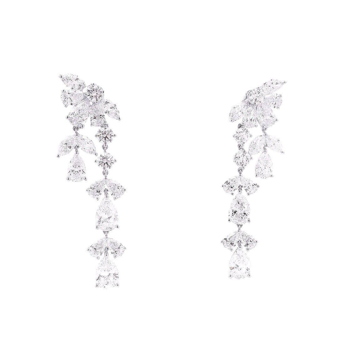 Ethereal Cascade Lab Grown Diamond Drop Earrings