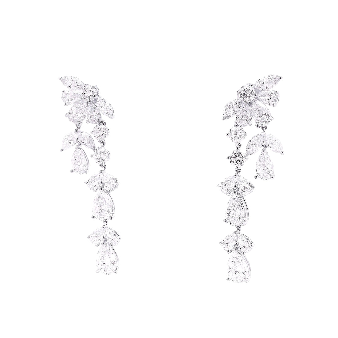 Ethereal Cascade Lab Grown Diamond Drop Earrings