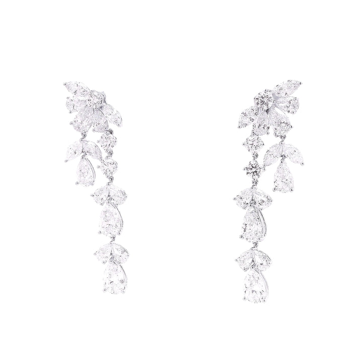 Ethereal Cascade Lab Grown Diamond Drop Earrings