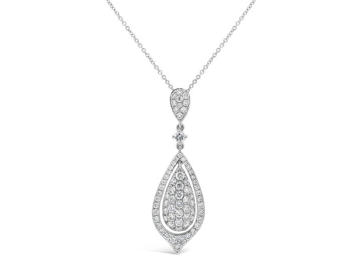 Halo Float TearDrop Pendant - Elgrissy Diamonds