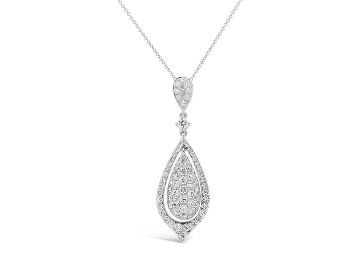 Halo Float TearDrop Pendant - Elgrissy Diamonds