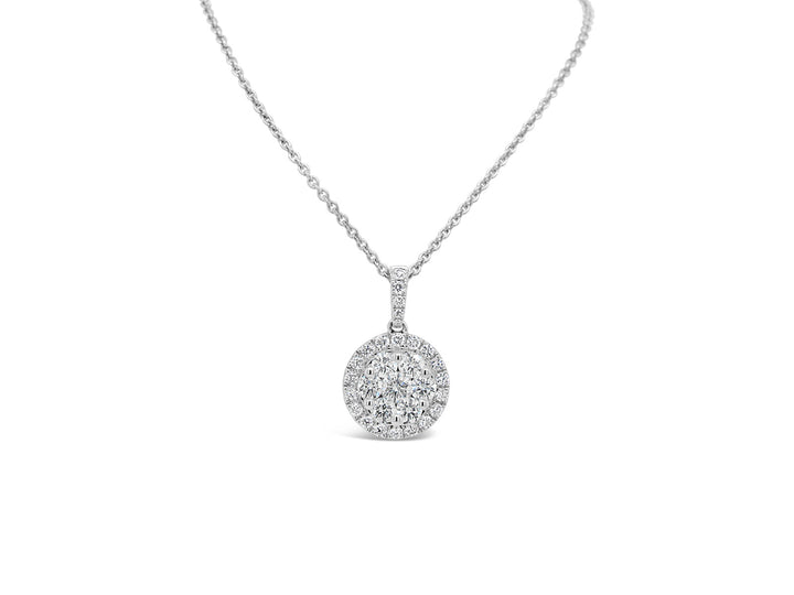 Halo Round Illusion Diamonds Necklace - Elgrissy Diamonds