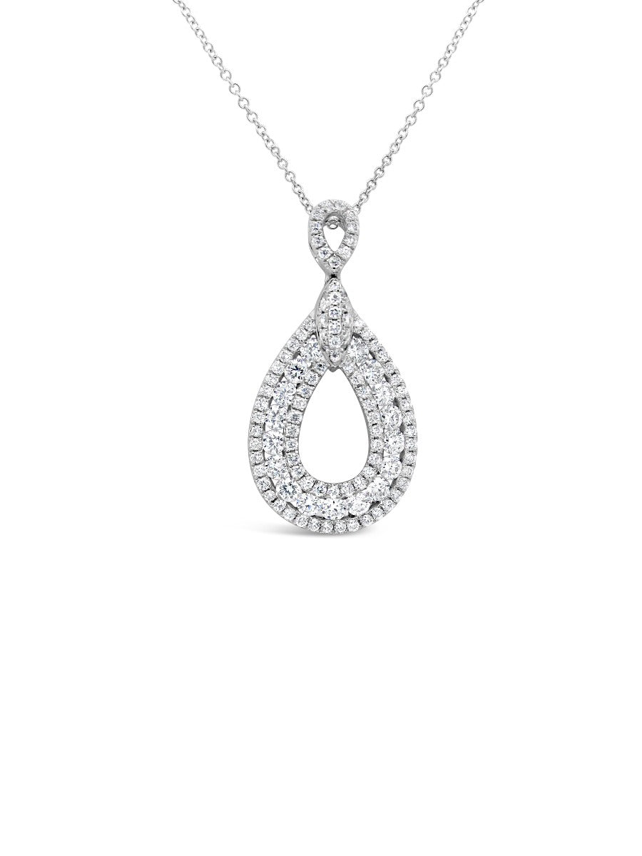 Pear Hallow Pave Pendant - Elgrissy Diamonds