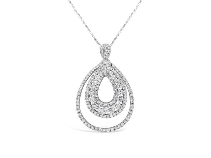 Pear Shape Cluster Diamonds Pendant Necklace - Elgrissy Diamonds