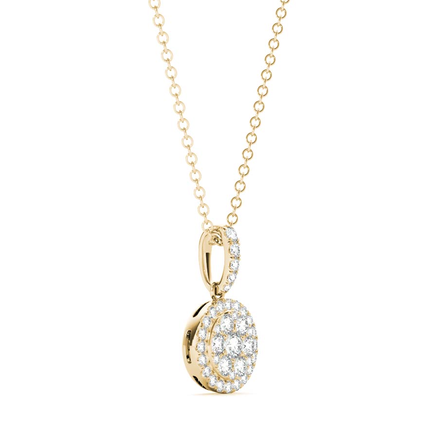 Round Diamond Cluster Pendant Necklace - Elgrissy Diamonds