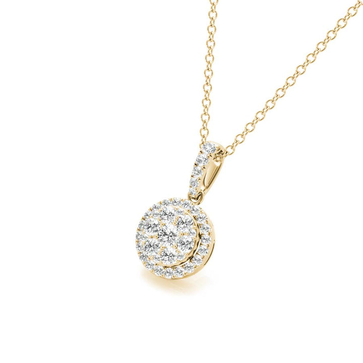 Round Diamond Cluster Pendant Necklace - Elgrissy Diamonds