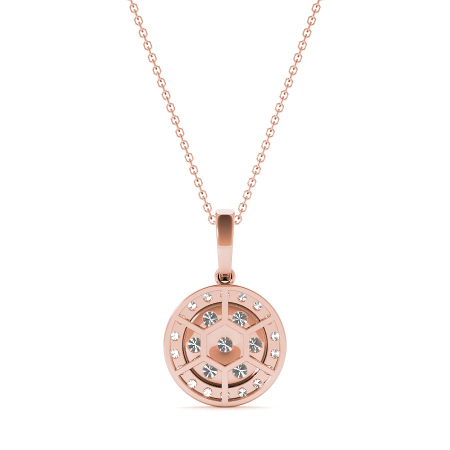 Round Diamond Cluster Pendant Necklace - Elgrissy Diamonds