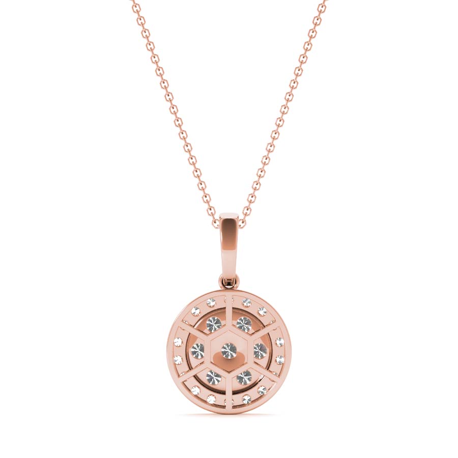 Round Diamond Cluster Pendant Necklace - Elgrissy Diamonds