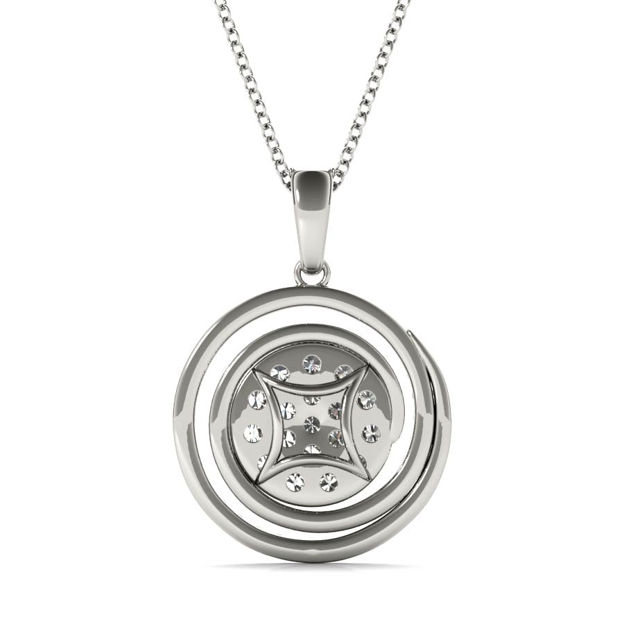 Swirl Diamonds Pendant Necklace - Elgrissy Diamonds